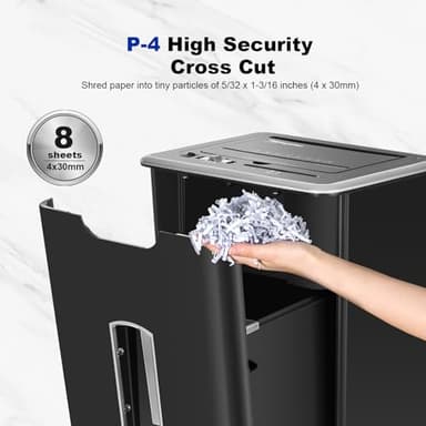 Wingwise Paper Shredder for Home Office, 60 Sheets Auto Feed, 55dB Super Quiet, P-4 Cross Cut, 2.4m/min High-Speed Shredding, 5.8 Gallon Bin, CD/Credit Card Shredder with Anti-Jam & Dual Modes - Image 7