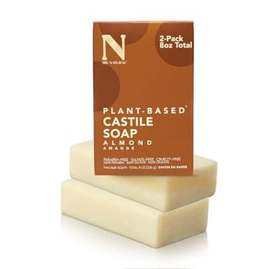 Dr. Natural Pure Castile Soap, Almond, 2 Pcs - Plant-Based - Made with Shea Butter - Rich in Coconut and Olive Oils - Paraben-Free, Sulfate-Free, Cruelty-Free - Moisturizing Soap - Image 1