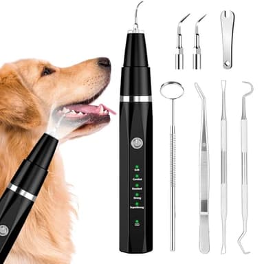 Ni-SHEN Plaque Remover for Teeth - Pet Ultrasonic Cleaner - Teeth Cleaning Kit for Tartar and Stains - Suitable for Dogs and Cats (Black) - Image 1