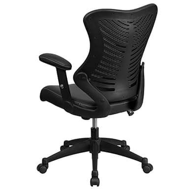 Flash Furniture Kale High Back Designer Black Mesh Executive Swivel Ergonomic Office Chair with LeatherSoft Seat and Adjustable Arms - Image 6