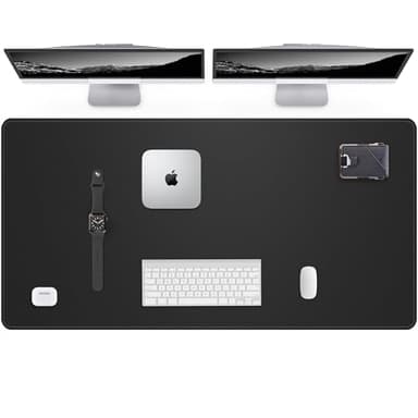 Leather Desk Pad Protector,48"x24" - Premium Desk Mat, Large Mouse Pad,Non-Slip Desk Blotter,Waterproof Desk Writing Pad for Office and Home(Black) - Image 1