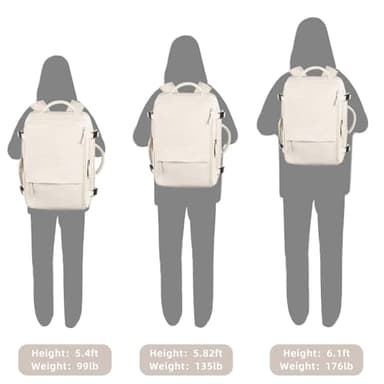 Snoffic Travel Backpack for Women, Large Carry On Backpack for Travel, Waterproof Backpack Personal Item, Backpack for Women, laptop backpack 17.3 inch, College Bag Casual Daypack, Beige - Image 8
