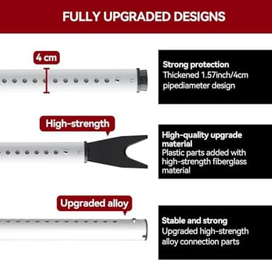 AceMining Upgraded Door Security Bar & Sliding Patio Bar, Heavy Duty Stoppers Adjustable Jammer for Home, Apartment, Travel (1 Pack,White) - Image 4