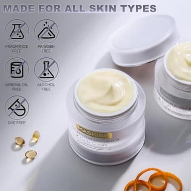 Maskiss Firming Neck Cream & Anti-Wrinkle Face Cream with Coenzyme Q10, Unscented Skin Firming Neck Cream, Anti Aging Facial Moisturizer for Sensitive Skin, 1.76 Oz Jar - Image 5