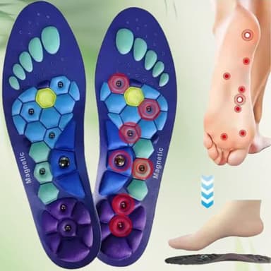 Magnetic Insoles for Enhancing Comfort and Support, Foot Massage Insoles with Acupressure, Pressure Point Insoles That Promote Blood Circulation (Blue, M/8-11) - Image 3