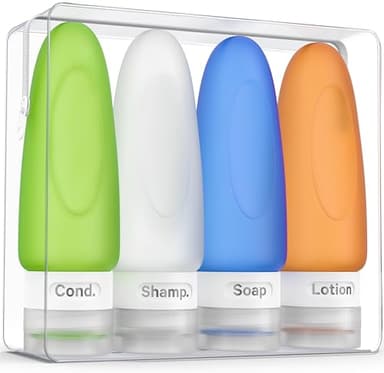 Dot&Dot Leak Proof Travel Bottles - TSA Approved 3oz Silicone Toiletries Travel Shampoo & Conditioner Containers with Labels - Image 2