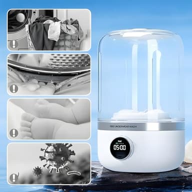 Underwear Washer, Portable Rechargeable Mini Washing Machine for Underwear, Ultrasonic Portable Washer Rechargeable Cordless Small Laundry Machine Ideal for Home (1 PCS) - Image 2
