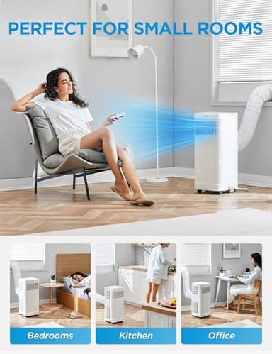 Midea 10,000 BTU ASHRAE (7,100 BTU SACC) Portable Air Conditioner, Smart Control, Cools up to 300 Sq. Ft., with Dehumidifier & Fan mode, Easy- to-use Remote Control & Window Installation Kit Included - Image 3