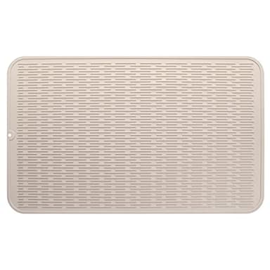 MicoYang Silicone Dish Drying Mat for Multiple Usage,Easy clean,Eco-friendly,Heat-resistant Silicone Mat for Kitchen Counter or Sink,Refrigerator or Drawer Liner Tapioca 3XL 28 inches x 18 inches - Image 1