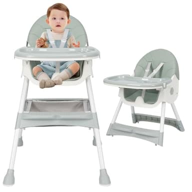3-in1 Highchair, High Chairs for Babies and Toddlers,Convertible High Chair, Light Weight Portable High Chair, Adjustable Height and Movable Double Tray - Image 1