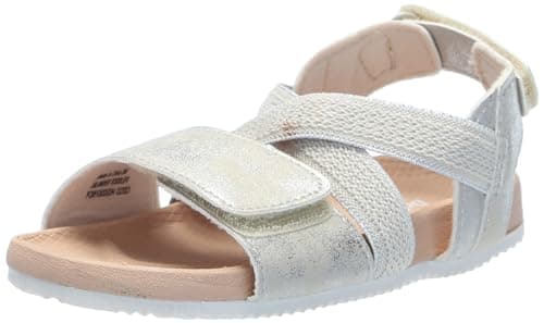 Dr. Scholl's Shoes Islander Toddler Flat Sandal Silver Stretch Gore 12 M - Image 1