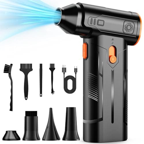 Compressed Air Duster, 130000RPM Multi-Gear Adjustable Electric Air Duster with Brushless Motor, Replaces Compressed Air Cans, Rechargeable Cordless Air Blower for Home Outdoor Computer Keyboard Car - Image 1