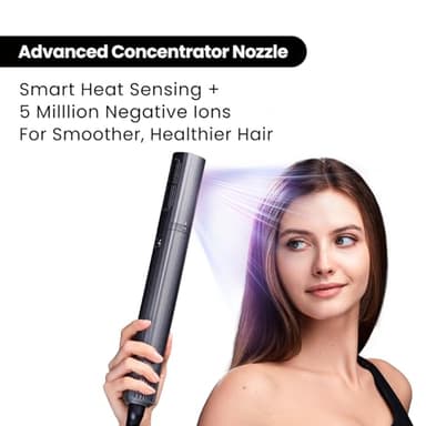 GLAMUP® FusionPro™ 6 in 1 Hot Air Styler- Wrap Curler & Thermal Brush Straightener, High Speed Hair Dryer, Round Brush, Volumizer, Hair Styling Gift Set with Travel Bag, Blow Dryer Brush - Image 4
