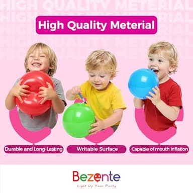 Bezente Pastel Pink Latex Party Balloons - 100 Pack 12 inch Round Helium Light Pink Bridal Pink Balloons for Wedding Bridal Shower Gender Reveal Birthday Party Decoration - Image 5