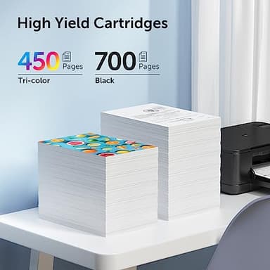 67XL Printer Ink Replacement for HP 67 Ink cartridges Black/Color Combo Pack Remanufactured for DeskJet 2700 2700e 2755e 2755 4155e Envy 6055e 6055 6000 6400 6455e 6475 6452 6458 (2 Packs) - Image 3