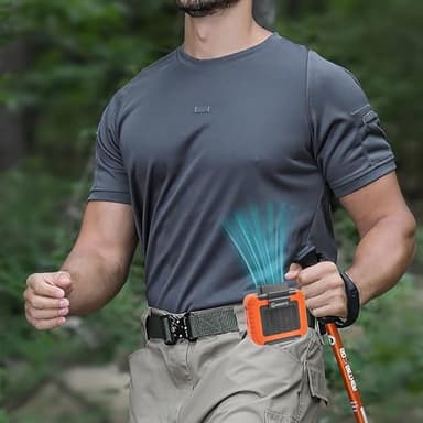 CHARMPㅤ Portable Waist Fan - 6000mAh Battery, 3 Speeds, Strong Airflow, Up to 16 Hours Working Time, Portable Hands-Free Cooling Belt Clip Fan for Construction Workers, Couriers, and Campers - Image 8