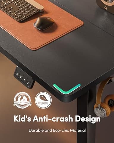 FEZIBO Electric Standing Desk, Height Adjustable Stand up Desk, 40 x 24 Inches Sit Stand Home Office Desk, Computer Desk, Black - Image 9