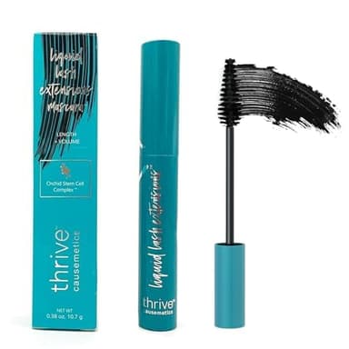 Thrive Mascara (Black 10.7g/0.38 OZ), Thrive Mascara Liquid Lash Extensions - Brynn Thick and Slender, Waterproof and Sweat Resistant - Image 1