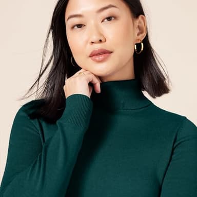 Amazon Essentials Women's Classic-Fit Lightweight Long-Sleeve Turtleneck Sweater (Available in Plus Size), Forest Green, X-Large - Image 4