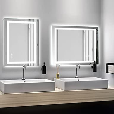 Amorho LED Bathroom Mirror 48" X36" with Front and Backlight, Stepless Dimmable Wall Mirrors with Anti-Fog, Shatter-Proof, Memory, 3 Colors, Double LED Vanity Mirror - Image 8