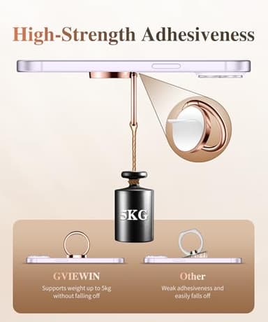 GVIEWIN Floral Cell Phone Ring Holder, Metal Kickstand Grip 360° Rotation Compatible with iPhone 17/16/15/14/Pro Max/Air/Plus Series & Galaxy S25/S24 Ultra and Other Phones (Vibrant Spring/Purple) - Image 3