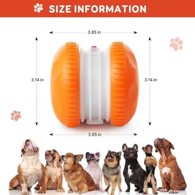 QGI Interactive Dog Toys, Random Path Electric Automatic Moving and Rolling Dogs Toy with Rope for Small Medium Large Dogs, Motion-Activated Dog Stimulation Toy for Boredom Relief (Orange) - Image 8