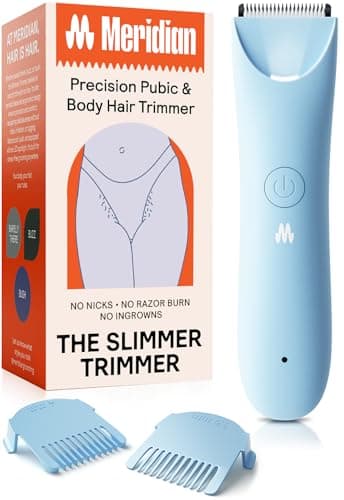 MERIDIAN Slimmer Trimmer – Electric Razor for Women, Bikini Line & Pubic Hair Trimmer, Rechargeable & Waterproof, Painless, Flawless Shave for Sensitive Skin, Gentle, Quiet & Travel-Friendly, Sky - Image 1