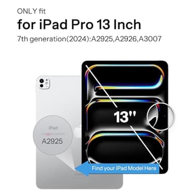 SPARIN Case for iPad Pro 13 inch 2024-M4 with Pencil Holder, Detachable Magnetic Hybrid Protective Case, Portrait/Landscape Stand, Durable Protection, Auto Wake/Sleep -Navy Blue - Image 2