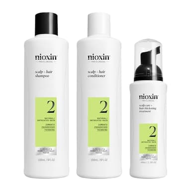 Nioxin Scalp + Hair Thickening System 2 | For Natural Hair with Progressed Thinning | Boost Hair Density with Niacinamide & Biotin | Trial Size | 1 Month Supply - Image 1