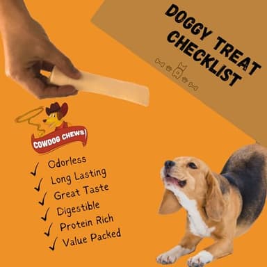 Cowdog Chews Beefhide Roll (7-8 inch) Long Lasting Dog Treat Bone, Great for Dental Health and Aggressive Chewers (40 Count) - Image 3