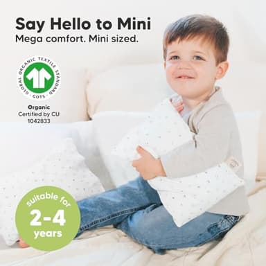 Mini Toddler Pillow with Pillowcase - 9x13 My Little Dreamy Travel Kids Pillow for Sleeping, Toddler Bed, Small, Tiny, Organic Cotton Pillowcase, Soft & Breathable, Kids 2-4 Years Old (Acorn) - Image 3