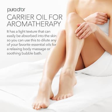 PURA D'OR 16 Oz ORGANIC Sweet Almond Oil - 100% Pure & Natural USDA Certified Cold Pressed Carrier Oil For DIY Beauty - Non-Greasy, Unscented, Hexane Free Moisturizer - Massage Oil For Hair & Skin - Image 5