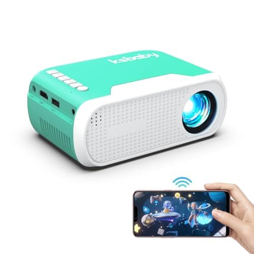 ksbaby Mini Projector WiFi Home Theater Portable Projector, Phones Can Be Connected to The Movie Projector Via WiFi or Via Data Cable, Compatible With Smartphone/ Tablet/ Laptop/ TV Stick/ USB Drive - Image 1