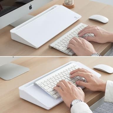TSJ OFFICE Small Desktop Whiteboard -Glass Dry Erase Board Computer Keyboard Stand White Board Surface Pad with Drawer, Desk Organizers with Accessories for Office, Home, School Supplies - Image 7