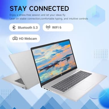 HP Premium 17.3" Touchscreen Laptop, 8-Cores Intel Core i3-N305, 32GB RAM, 128GB eMMC + 1TB SSD, Webcam, HDMI, Wi-Fi 6, Windows 11 S, Silver - Image 5