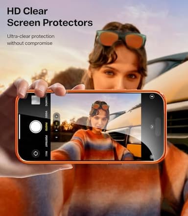 Meifigno Designed for iPhone 17 Pro Max Case 6.9", [Glitter Card & Wrist Strap] [Compatible with MagSafe] [2X HD Screen Protectors] Surround Raised Lens Protection for 17 ProMax Case, Cosmic Orange - Image 9