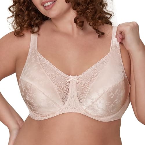 Playtex womens Secrets Love My Curves Signature Floral Underwire Full Coverage Us4422 bras, Sandshell, 38D US - Image 1