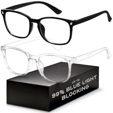 Blue Light Blocking Glasses - Fashion Square Eyeglasses, Anti UV Ray Computer Gaming Glasses Blue Blockers for Women/Men - Image 1