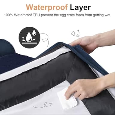 Large Dog Bed Orthopedic Washable: Beds Bolster XL Bed Large Big Dogs Memory Foam Couch Sofa Waterproof with Removable Cover - Navy Blue - Image 4