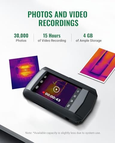 HP96 Thermal Imaging Camera,3.5" Touch Screen Thermal Camera with Visual Camera, 240 x 240 Super Resolution, Intelligent Scene Detection, 96 x 96 IR Resolution, 25 Hz Video Recording, -4°F to 662°F - Image 5