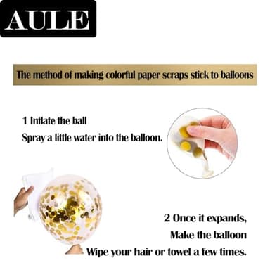 AULE Metallic Silver White Confetti Balloons 12 inches 60 Pack Premium Latex Balloons with Silver Ribbons for Birthday Decorations - Image 6