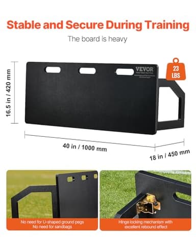 VEVOR Soccer Rebounder Board, 40 x 16 in Portable Training Wall with Dual Angles Rebound, Foldable HDPE Kickback Board, Soccer Practice Equipment, Ideal for Kids and Adults Passing & Shooting Drills - Image 2