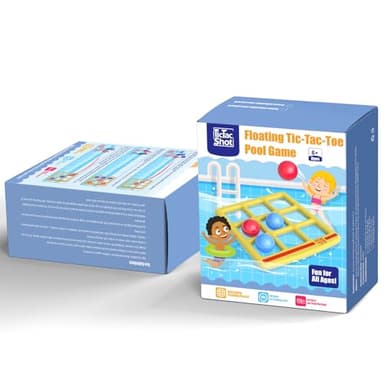 TicTac Shot Pool Toys Games Set- Tic-Tac-Toe Inflatable Pool Toy with 10 Balls - for Adults Teens Kids 2-10 Players - Image 7