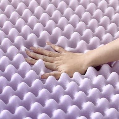 NAP&SLEEP Lavender Infused Dual-Sided Mattress Topper - Available in Twin, Full, Queen, King Sizes, 2" or 3" Thickness, Made in USA, Convoluted & Flat Foam, Compressed & Roll Packed (Queen, 3" Inch) - Image 8