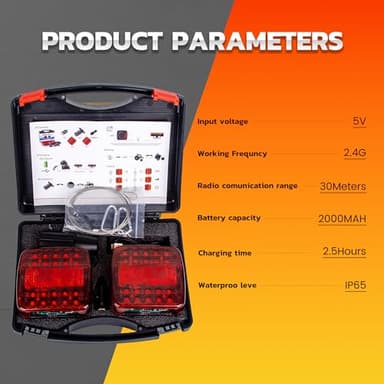 MEDAMOC Wireless Trailer Lights Magnetic, New Rechargeable Wireless Trailer Tow Lights LED Kit Waterproof for Truck Camper RV - Image 6