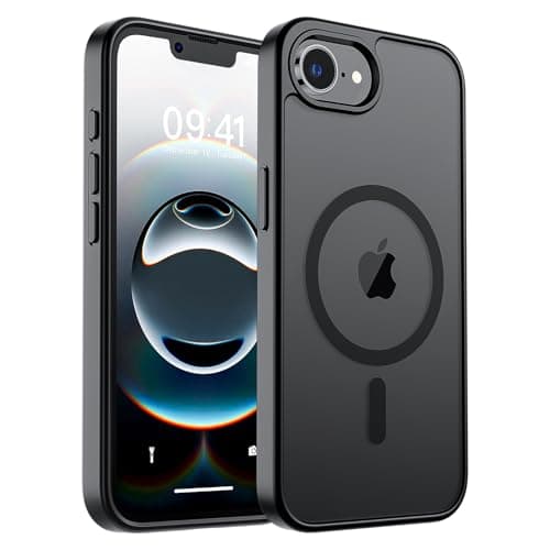 zapica Magnetic for iPhone 16e Case, [Compatible with MagSafe] [Military Grade Drop Protection] Translucent Matte Shockproof Anti-Scratch Phone Case, Black - Image 1