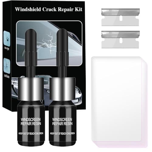CAIJINEW Windshield Crack Chip Repair Kit: 2 Bottles Quick Fix Car Windows Glass Tool Used for Scratches Star Shaped - Image 1