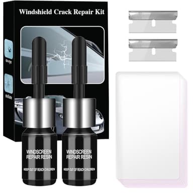 CAIJINEW Windshield Crack Chip Repair Kit: 2 Bottles Quick Fix Car Windows Glass Tool Used for Scratches Star Shaped - Image 1