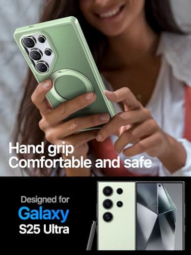 QTlier Phone case for Galaxy S25 Ultra- 360 Rotatable Magnetic Ring Stand, Military-Grade Protection, Raised Camera Frame - Image 5