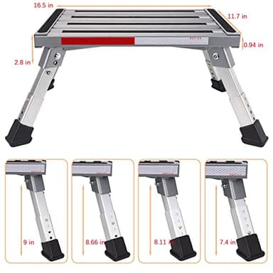 RV Step Stool - Well Made, Non-Slip, Lightweight, Folding Adjustable Aluminum - Perfect for RV Steps, Camping Steps and More - Image 5